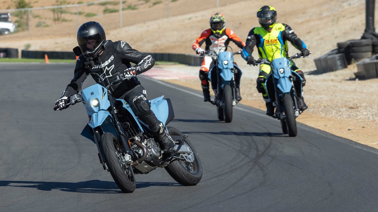 suzuki dr z4sm track riding k1 circuit supermoto test
